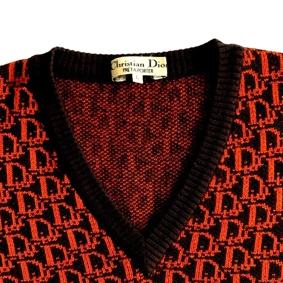 Christian Dior Vintage Monogram Trotter Logo Hand Knit Sweatshirt - Picture 8 of 16